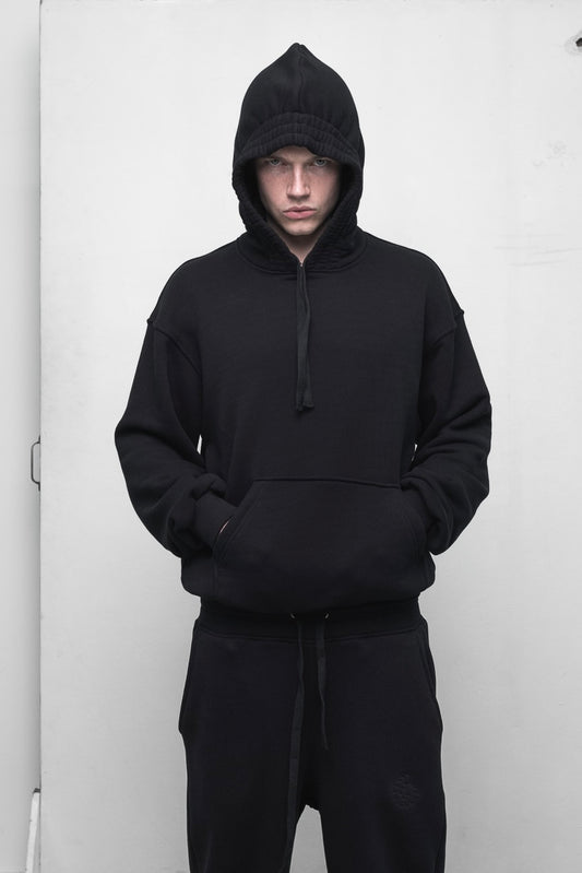 V2 WAISTBAND HOODIE BLACK